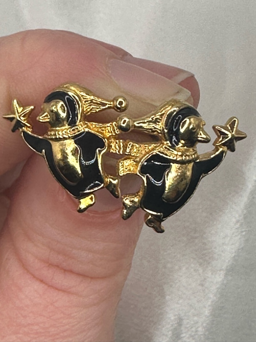 Vintage Avon Holiday Winter Penguin Stud Earrings
